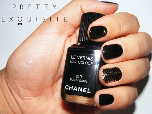 Black Satin Chanel Nails